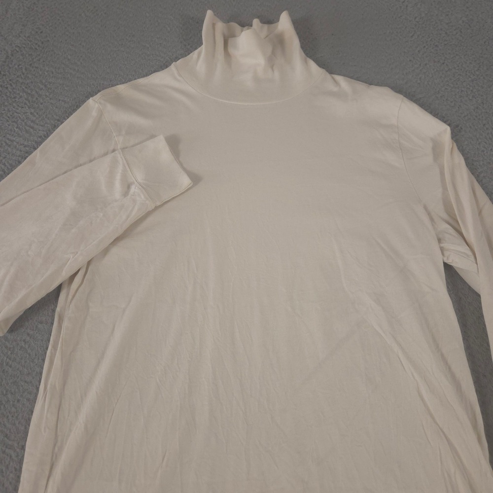 Abercrombie & Fitch Top Womens L Cream Soft A&F Collection Cotton Turtleneck